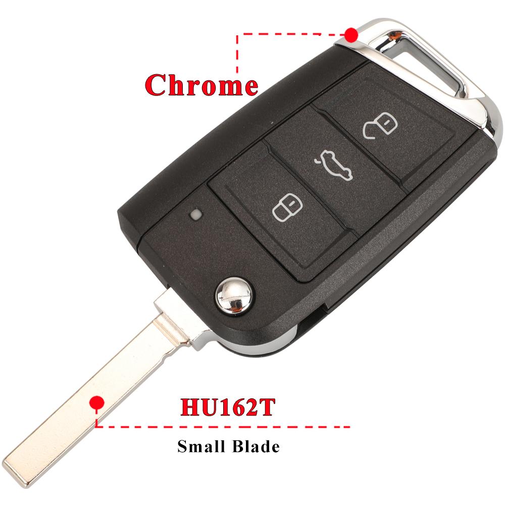 jingyuqin 10pcs Flip 3/4Buttons Remote Car Key Shell Case Fob For VW Golf 7 GTI MK7 B8 Touran Skoda Octavia A7 Seat Hu66 Hu162t