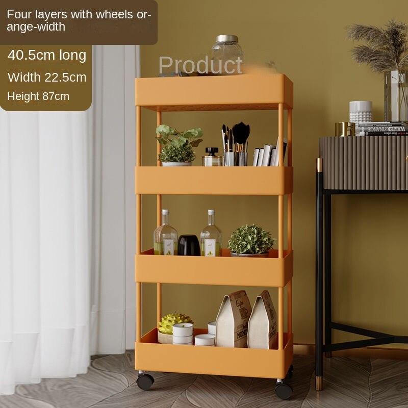 2/3/4-слойная стойка для хранения с узкими зазорами, полки для кухни, ванной комнаты, органайзер, мобильная тонкая тележка для хранения с колесной тележкой, экономия места