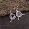 African Amethyst Gemstone Jewelry, 935 Sterling Silver Earrings, Handmade Bohemian Silver Earrings Gift For Mother