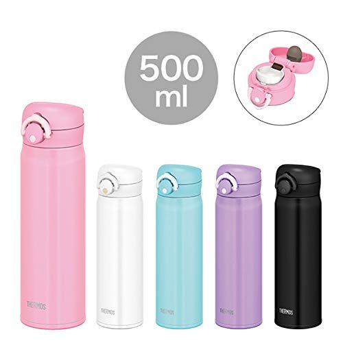 Thermos Water Bottle Vacuum Insulated Mobile Mug 500ml Pink JNR-501 P