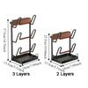 Carbon Steel Pot Lid Rack Space Saving Rustproof Kitchen Storage Rack Stable with Spoon Rest Cutting Board Holder Restaurant