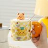 Милый медведь пояс керамическая чашка набор простая офисная кружка девушка пара чашка мультяшная личность чашка для воды