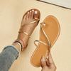 2025 Brand Ladies Shoes Basic Women's Slippers Outdoor Beach Slippers Women Round Toe Narrow Band Flat with Thimble Toe Sandals