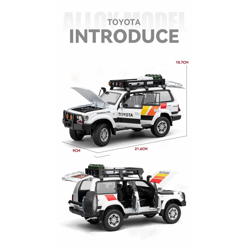 1/24 TOYOTA Land Cruiser LC80 внедорожник литой миниатюрный автомобиль металлический масштаб модель автомобиля звук и свет детская игрушечная коллекционная машина