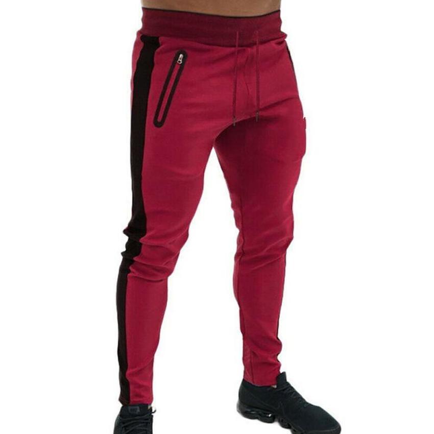 Мужские брюки Slim Fit с эластичной лентой, спортивные флисовые брюки, повседневные узкие спортивные штаны