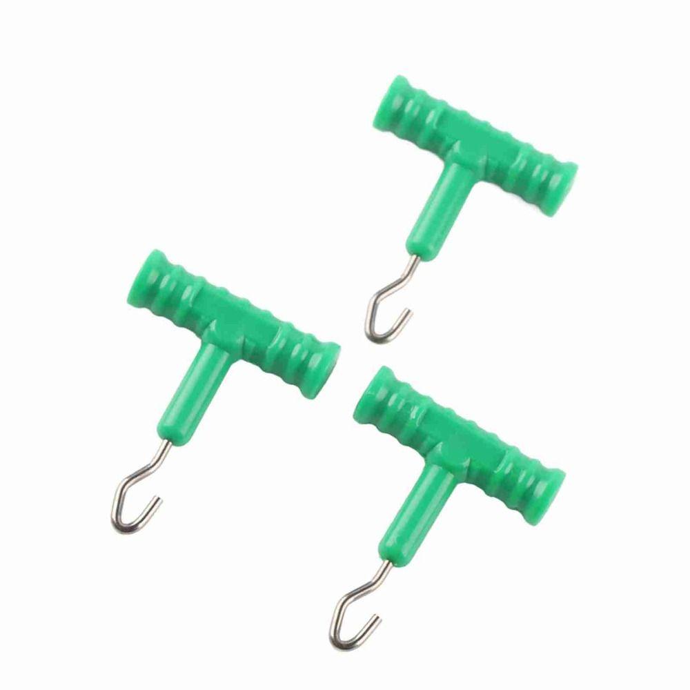 10 Pcs ABS Fishing Baiting Rig Tool Stainless Steel T Shape Handle Hook Fishing Baiting Rig Tool Rig Puller Knot Tools