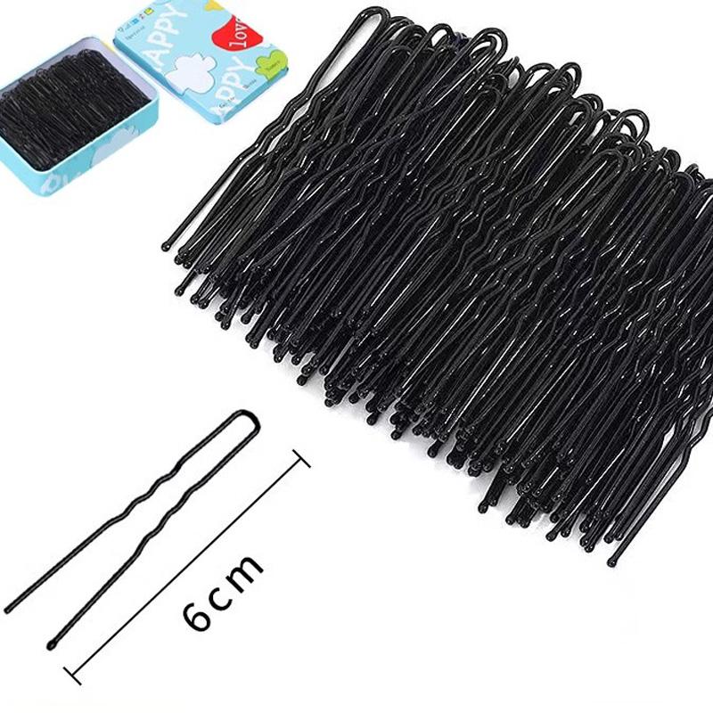 Women Invisible U-Shaped Hairpin Black Barrettes Wavy HairClip Girls Simply Hair Pins Metal Hair Grips Fashion Hair Accessories