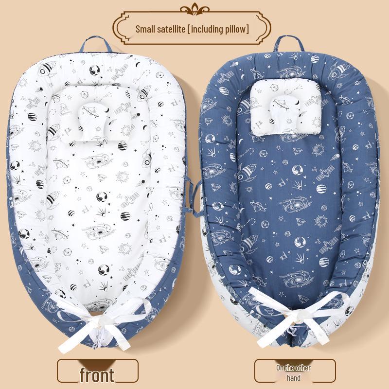 Подушка для младенца из чистого хлопка, портативная, противодавящая, и гнездо для кроватки