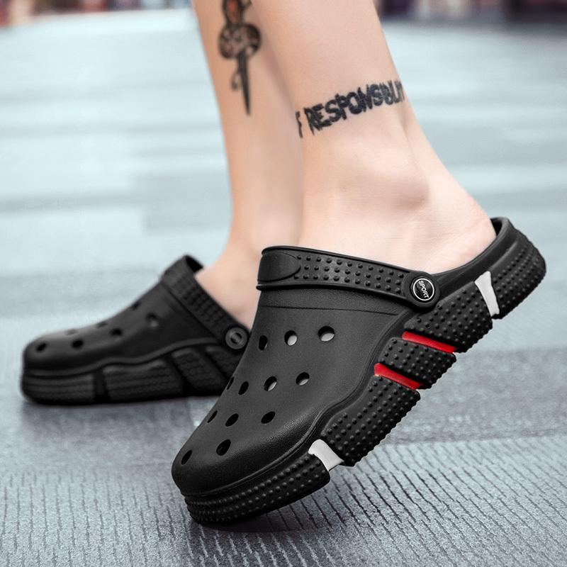 Summer Men Sandals Beach Slippers Fashion Outdoor Slippers Casual Beach Water Sports Shoes Breathable Hollow Flip Flops Cheap Male Aqua Sneaker