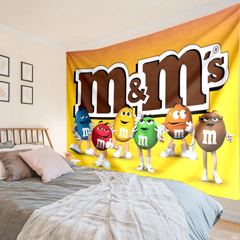 M Bean Printed Tapestry, Unique Design Tapestry, Wall Decor for Bedroom,Livingroom, Playroom,Heartwarming Fan Holiday Gifts
