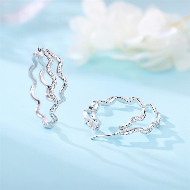 Серьги-кольца из серебра 925 пробы Простые серебряные серьги в форме сердца для женщин Помолвочное Свадебное Вечеринка Подарок на День Рождения Ювелирные изделия