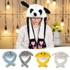 Утеплитель для шеи, шапка-ушанка в виде животного, акриловая шапка-ушанка в виде животного, головной убор, светящаяся плюшевая подвижная шапка для зимы