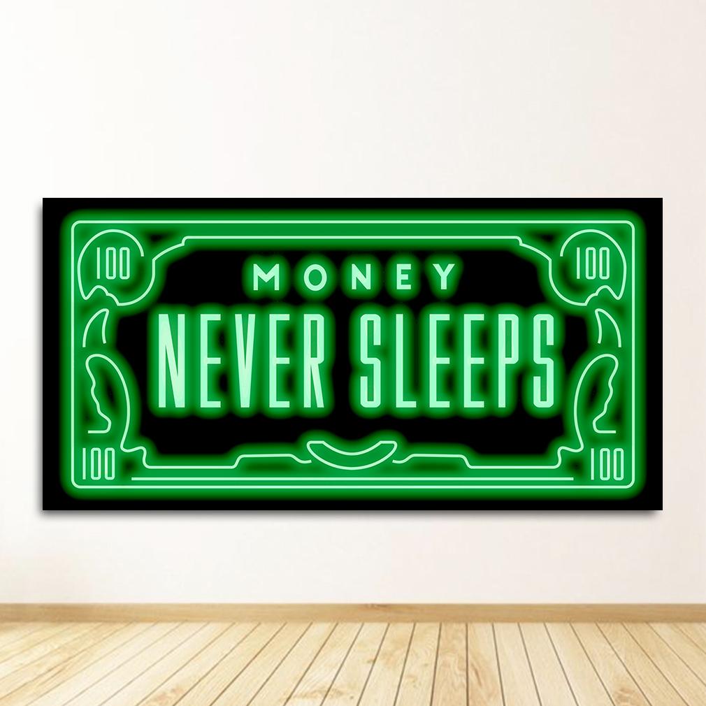 Wall Art Gold Modern Popular Colorful Hundred Money Canvas Painting Quadro Street Abstract Poster Picture Home Decor