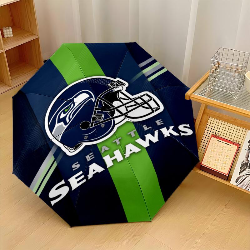 Принт Seattle Seahawks Авто 8?Складной зонт с ребрами, ветрозащитный, легкий, автоматический, для ежедневных поездок