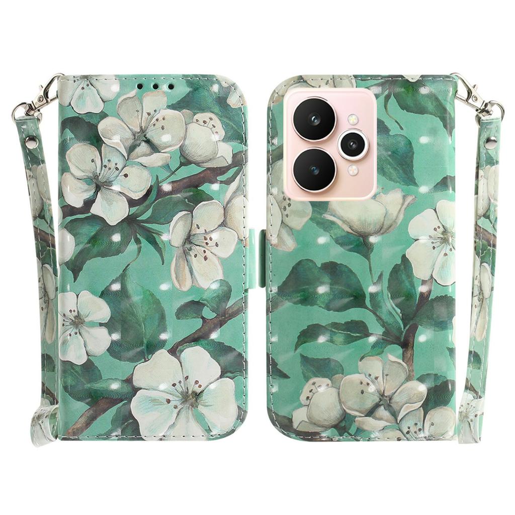 Для Realme 15 Pro 5G/15 5G Чехол с рисунком, кожаный кошелек, чехол для телефона с ремешком на запястье