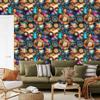 Ink Wallpaper Turquoise, Orange and Brown for Living Room and Bedroom 50x1000