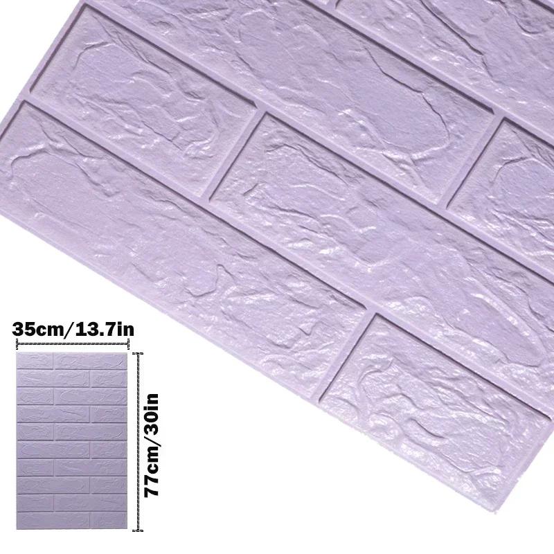 12 шт. Самоклеящиеся 3D-обои из вспененного материала, водостойкие, декоративные, для гостиной, спальни, домашнего декора
