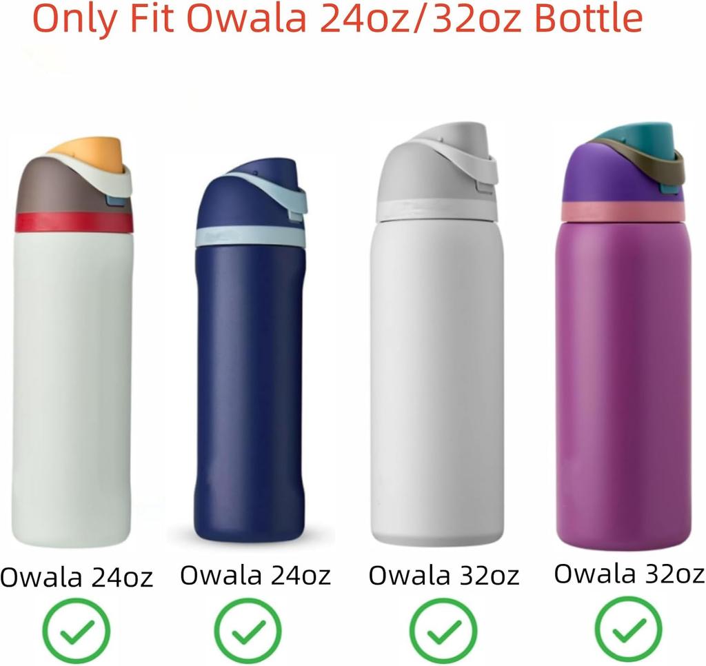 4 reusable replacement straws for 24 oz and 32 oz sizes  with cleaning brush; compatible with water bottles and cup accessories