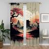 Шторы для гостиной в японском стиле, современные шторы для окон камеры, занавески для домашнего интерьера, 2 шт., украшение на Хэллоуин, перегородка