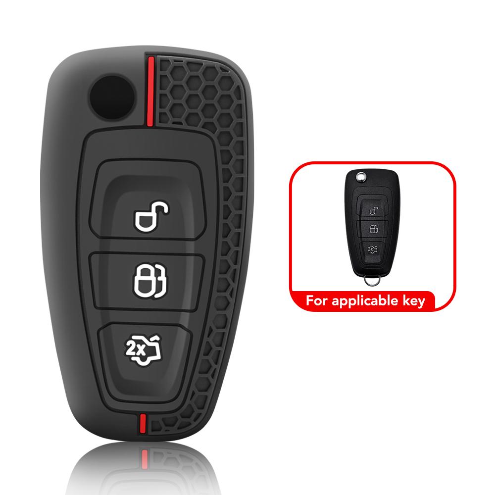 Silicone Remote Key Case Fob For Ford Focus Escape Kuga Mustang Edge Cover