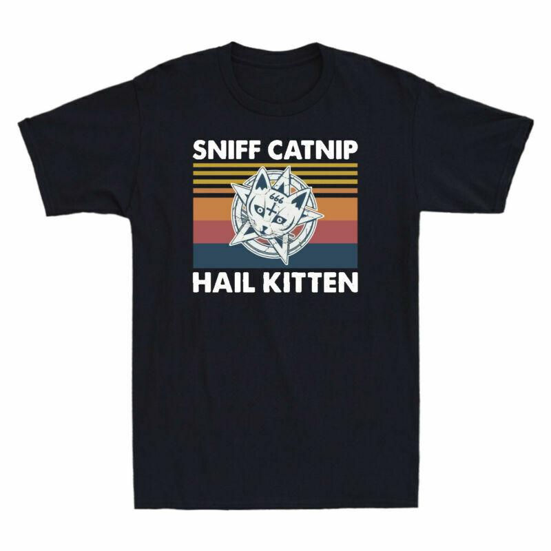 Tshirt Sniff Vintage Hail Shirt Rock Satan Cat Music Kitten Graphic Tee Catnip