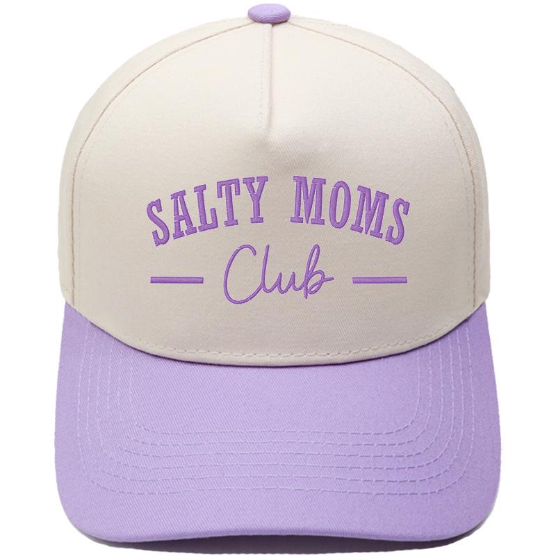 Шляпа тракера с вышивкой SALTY MOMS, яркая, с сочетанием цветов, бейсболка, для улицы, защита от солнца, папина шляпа, женская