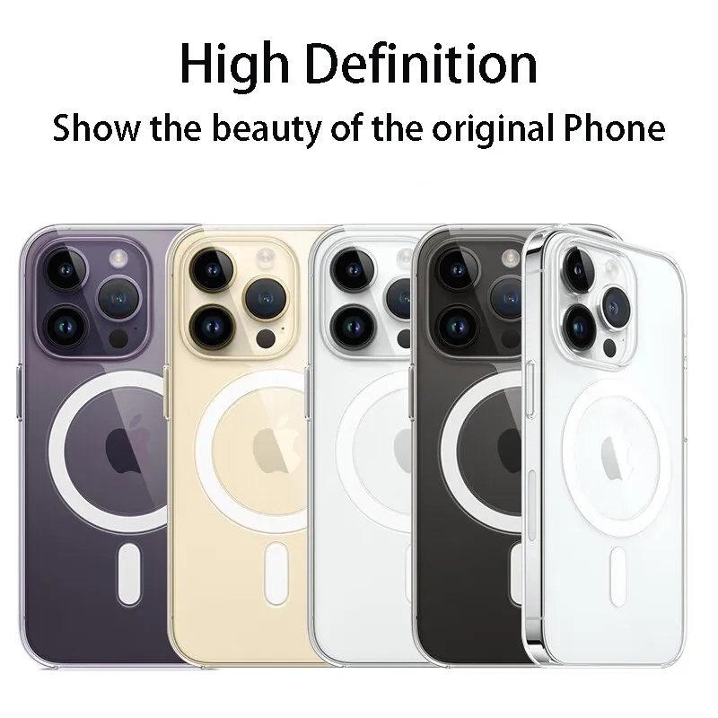 Прозрачный чехол для iPhone 16 15 13 12 11 14 Pro Max для Magsafe Magnetic Wireless Charging Animation Case 7 8 XR XsMax Cover Case