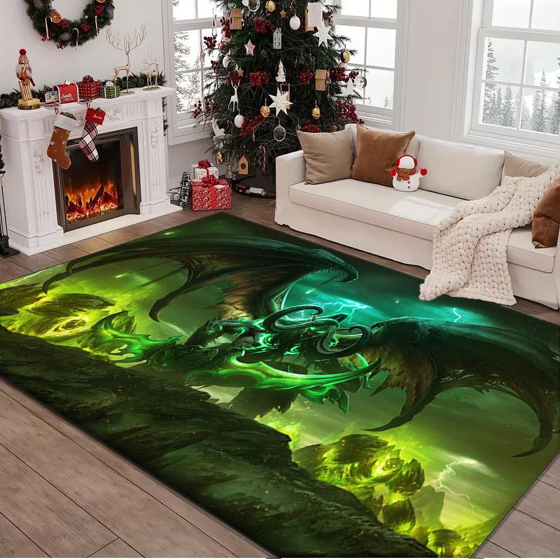 1PC rug World Of Dragon Battle Warcraft Carpet, Chair Rug,Area Rug for Office Bedroom living rooms bedroom, Doormat decor Christmas fan gifts