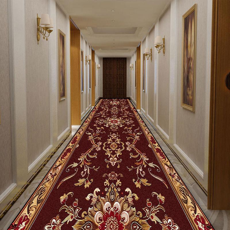 Роскошный длинный ковер в европейском стиле, украшение коридора отеля, моющиеся складные коврики, вилла, лестничный холл, нескользящий напольный коврик