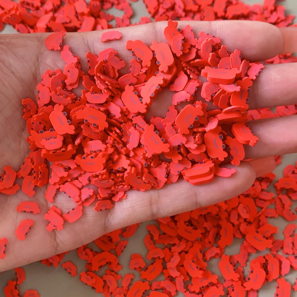 Sea Creature Animal Red Crab Clay Slices Polymer Clay Sprinkles for Sea Themed Crafts DIY Slime Snow Globe Cups Accessories