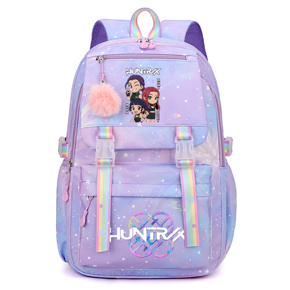 Anime K-Pop Demon Hunters Printed Large Capacity Waterproof Backpack Teenger Student Girl Boy Schoolbag Bookbag Women Waterproof Travel Bag Rucksak