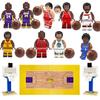 Мини-фигурки NBA из строительных блоков, сцена с баскетбольным кольцом, игрушка