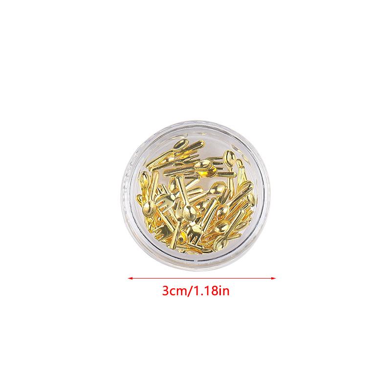50 шт. смешанных Ins Niche Tableware Series Spoon Fork Nail 3D Metal Nail Mold Nail Decorations Diy Nail Art Charm Accessories