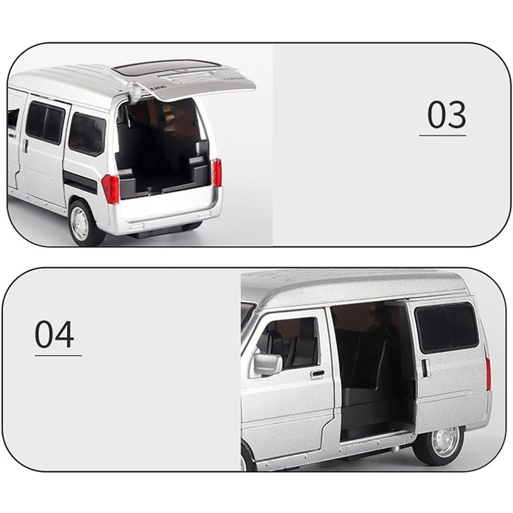 Масштабная модель автомобиля 1/32 для начальной буквы WULING Fan MPV, металлическая модель автомобиля, звук и свет, игрушка с откатом, изысканный подарок на выбор