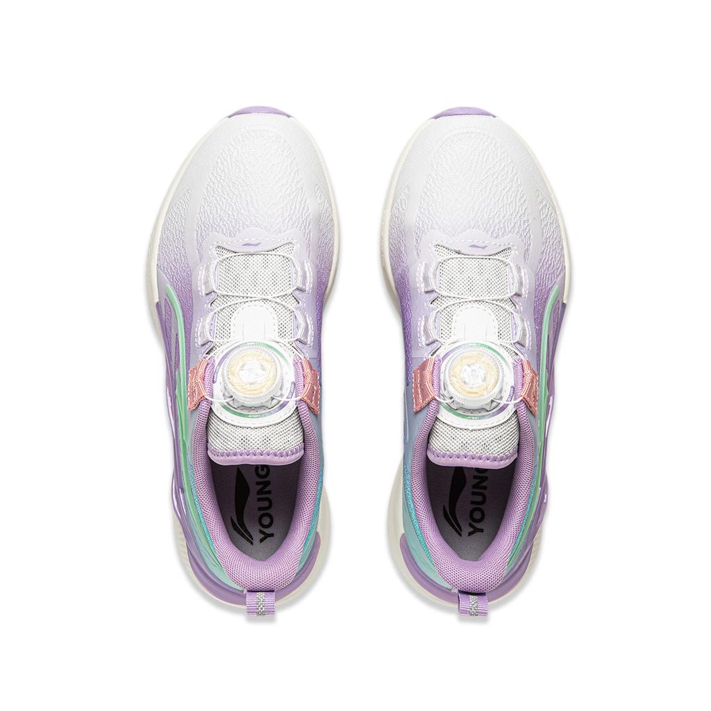 Li Ning Cloud V2 Удобные Нескользящие Износостойкие Дышащие Низкие Детские Кроссовки Детские кроссовки Фиолетовый Синий Белый YKFU060-6