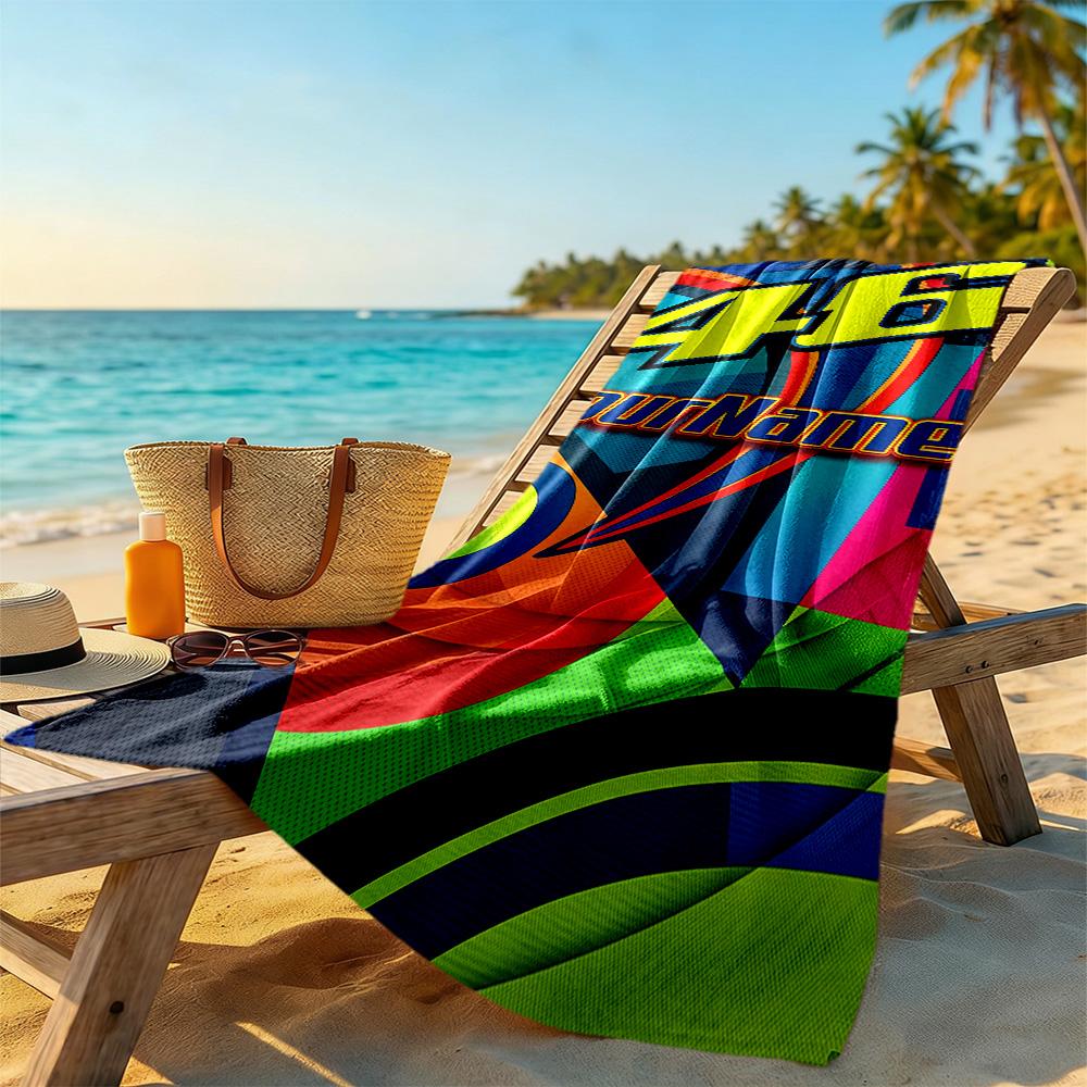 Doctor46 Customize Text Beach Towel Super Soft Absorbent Ideal For Travel Outdoor Swim Pool Yoga Surf Camping Hiking Gym Gift Holiday