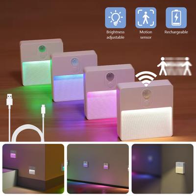 Сенсорный Светодиодный Ночник RGB USB Перезаряжаемый Ночной Светильник Многоцветный Декор Комнаты Свет Лампа для Шкафа Беспроводной Свет для Лестницы