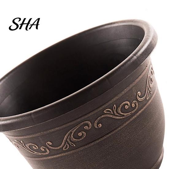 Large Succulent Containers Resin Flower Planters, Vintage Plant Pot with Drainage Hole & Saucer, Lightweight for Patio Indoor Outdoor, Retro Imitation
