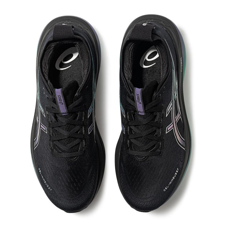 Asics Gel-Nimbus 27 Comfortable Versatile Fashionable Rebound Low-Top Running Shoes Men Sneakers Black Green 1011C174-001