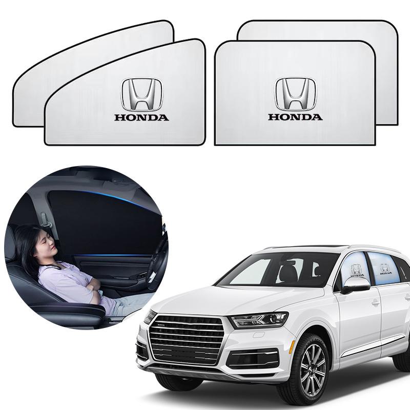 4PC Car Side Window Sunshade Curtain Sunscreen Opaque Sun Protector For Honda Civic XRV HRV CRV BRV City Accord Fit Jazz Insight E8