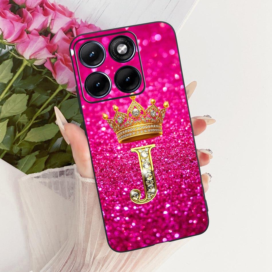 For Motorola Edge 70 Fusion 2026 Crown Letter Phone Case For Motorola Edge70 Fusion 5G XT2605 Black Silicone Soft Cases Bumpers