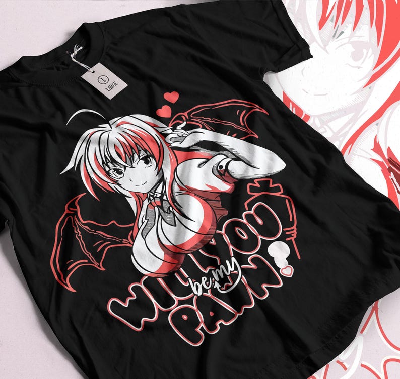 High School DxD Rias Gremory Anime T-shirt Akeno Himejima Issei Graphic Shirt All Size