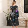 Women&#x27;s Christmas Printed Fashionable Loose Round-neck Dress
