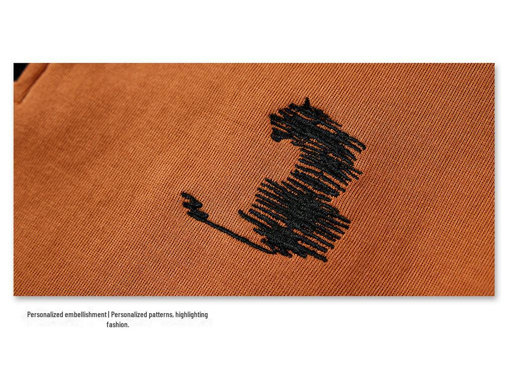 Мужская модная осенняя рубашка-поло с застежкой-молнией и лацканами 2262 — свободная, большого размера, с длинными рукавами