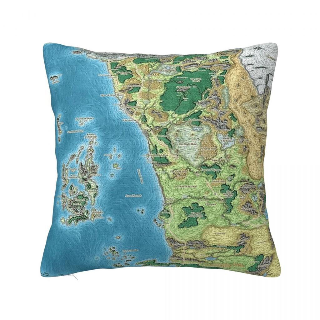 Faerun Map Square Pillowcase Pillow Cover Polyester Cushion Zip Decorative Comfort Throw Pillow for Home Sofa