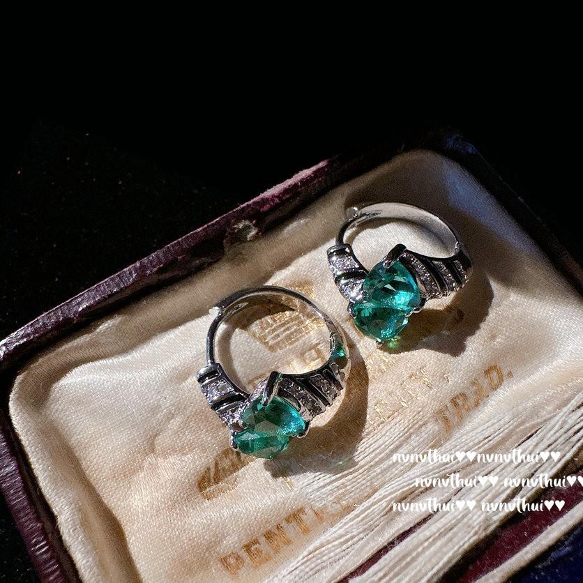 Mojito Emerald, Vortex Bracelet, Antique, 18K Gold Plated, Rubillon Princess Red Zircon Ring