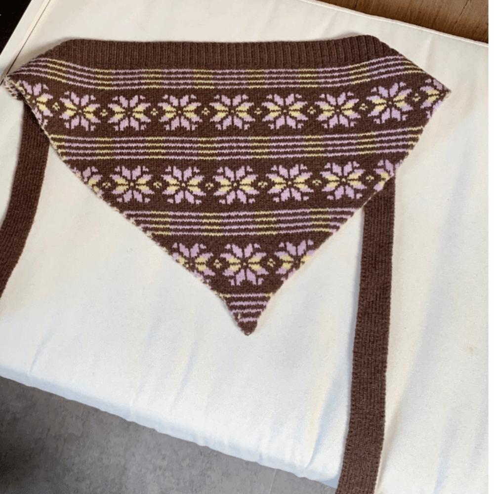 Snowflake Jacquard Wool Headscarf Y2K Knitted Scarf Elegant Printed Turban  Scarf Accessories