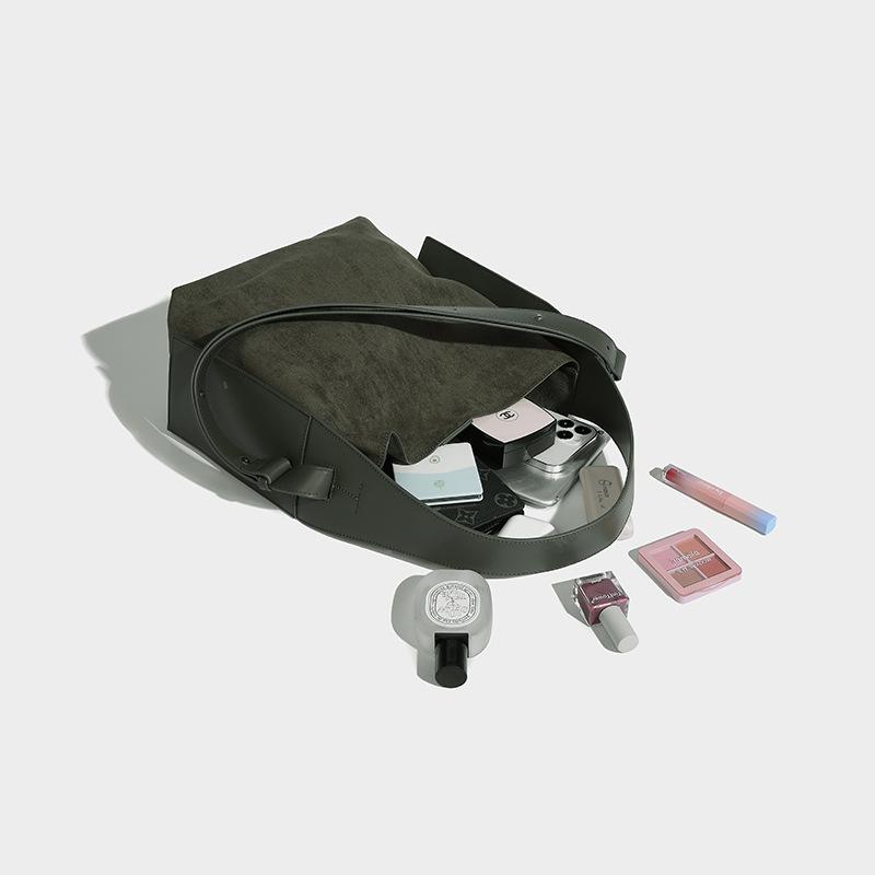 Hanging Ear Tote Bag Suede Handle Large Capacity Bag Lazy Commuter Single Shoulder Crossbody Bag for Women