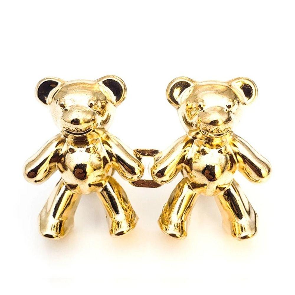 Сплав без гвоздей Кнопка Съемная пряжка для талии с медведем Модная регулируемая кнопка