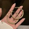 Большие круглые серьги-кольца из стерлингового серебра, стиль «легкая роскошь, милый, крутой», нишевый дизайн ювелирных изделий на осень-зиму.